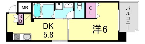 谷町六丁目駅 徒歩3分 8階の物件間取画像